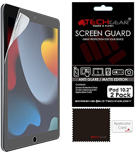 TECHGEAR [2 pezzi] Proteggi schermo opaco antiriflesso per iPad 10.2 (2021 / 2020 / 2019) 9a / 8a / 7a generazione - Pellicole protettive opache autentiche Compatibili con iPad 10.2