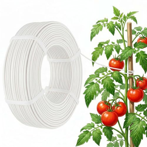 Amagabeli Garden Home 2 mm x 25 m x 2 pezzi Rollo de Alambre Recubierto de Plástico Alambre de Jardín Esgrima Alambre Inoxidable de PVC Blanco WR4 DA100