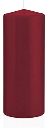 INNA-Glas Candela votiva/Candela a Colonna Maeva, Bordeaux, 20cm, Ø8cm, 119h - Made in Germany - Candela di Cera/Candela Decorativa