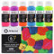 Artecho Fluoreszierende Farbe Schwarzlicht 6x59 ml, Neon Farbe, Leuchtet unter UV-Licht, Ideal für Leinwand, Papier, Glas, Holz, Stoff und Steine.