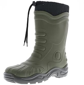 G&G Stivali invernali da uomo e donna, foderati, in gomma, colore verde, verde, 42 EU