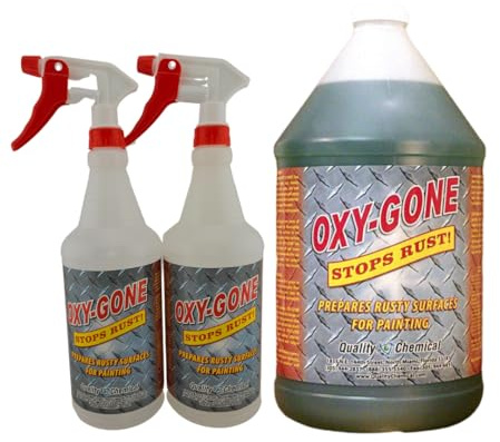 Quality Chemical Oxy-Gone Rust Remover and Metal Treatment - Rust Reformer, Rust Remover, Metal Rust Remover, Rust Neutralizer for Metal, Rust Converter, Remover, Rust Remover - 128 oz (COMBO)