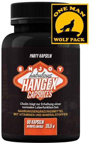 HANGEX After Party Kapseln, Alan approved, Feel good next day Rezeptur, Normale Leberfunktion mit Cholin, 60 Kapseln