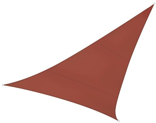 Perel Vela de Sombra Triangular 5 x 5 x 5 m de poliéster Transpirable e hidrófugo para jardín y terraza, protección UV 90%, Terracota