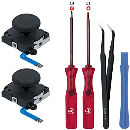 Tolesum Joysticks Analogiques 3D de Remplacement pour Manette NS Switch/Switch OLED Joy-Con/Switch Lite,Thumb Stick Capuchons de Stick avec Tournevis Kit d'outils de Reparation - (Pas pour Switch 2)