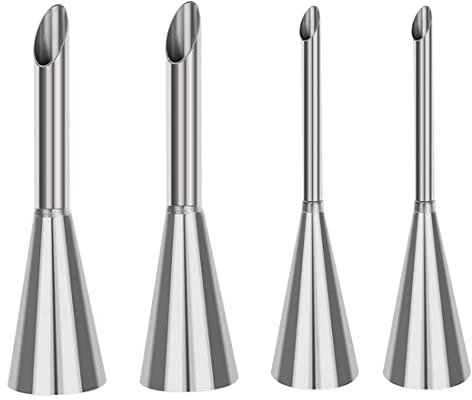 Tomedeks 4 pezzi siringa crema pasticcera,siringa per pasticceria,beccucci per pasticceria,Riutilizzabile, adatto per il ripieno di bignè con marmellata di burro