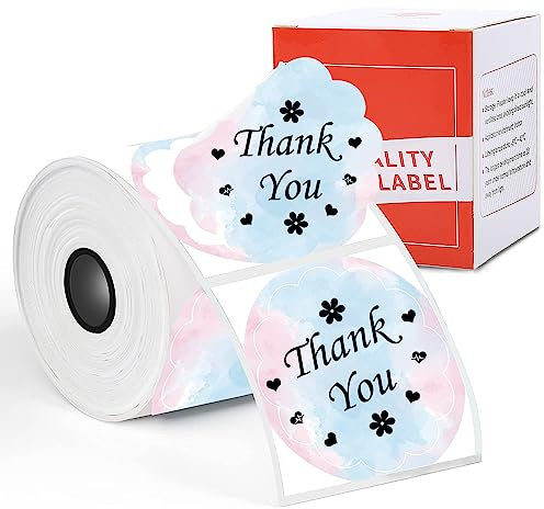 Phomemo M110/M220/M221/M200/M120/M100/M108/M150/M250/M260 Runde Etiketten, 1.96x1.96(50x50mm) Thermalkreis Farbverlaufs-Etikett für Barcode/Logo/Geschenk-Etiketten, Blau/Pink,140 Etiketten/Rolle