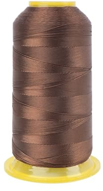 FOGAWA Filo da cucito in nylon legato, 1200 metri, colore marrone, 210D/3, filo di poliestere resistente, per tappezzeria, pelle, jeans, tela, teloni, tende, perline