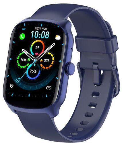 STECEi Smartwatch Herren Damen, 1.95 Fitnessuhr mit Telefonfunktion, Smart Watch 100+ Sportmodi, IP68 Wasserdicht, Fitness Tracker mit Schrittzähler, Pulsmesser und Schlafmonitor Blau