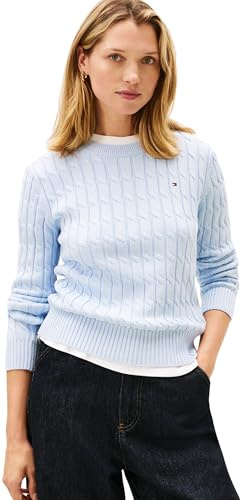 Tommy Hilfiger Co Cable Mid GG C-nk LS Swt Ww0ww47644 Suéter pulóver Mujer (Pack de 1)