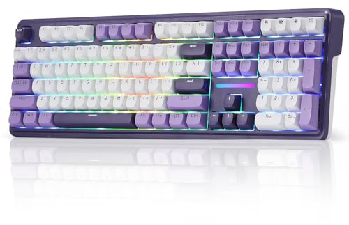 Redragon Tastiera da gioco RGB con guarnizione wireless K745 PRO, tastiera meccanica a 108 tasti w/4 tasti di scelta rapida extra, presa LED hot-swap rivolta a sud, smorzamento del rumore a 5 strati