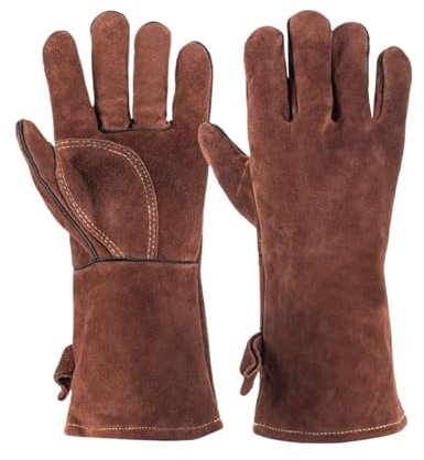 TIEOAXFT Guantes de Soldador TIG de 14 Pulgadas, Guantes Soldador TIG, Guantes de Soldadura, luvas de Soldador TIG,