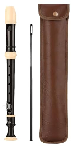 Blockflöte Holz Blockflöte Kinder, 8 Löcher C-Sopran, Flöte Kinder mit Deutscher Griffweise, Blockflötes aus Holz Sopranblockflötes mit Wischerstab Korkfett für Anfänger, Erwachsene