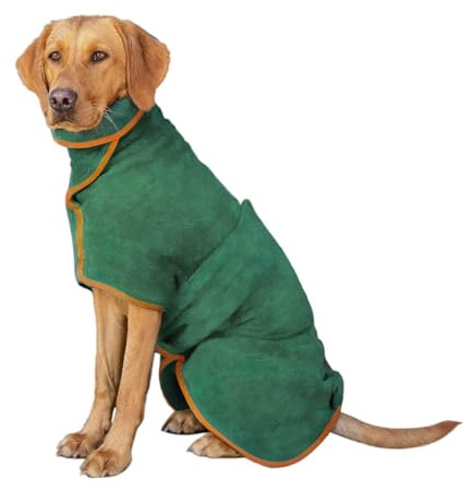 Adiwo Accappatoio per Cani in Microfibra, Super Assorbente, Accappatoio per Cani con Fibbia Adesiva Regolabile per Animali Domestici per Dopo Bagno, in Spiaggia o Dopo la Pioggia (M)