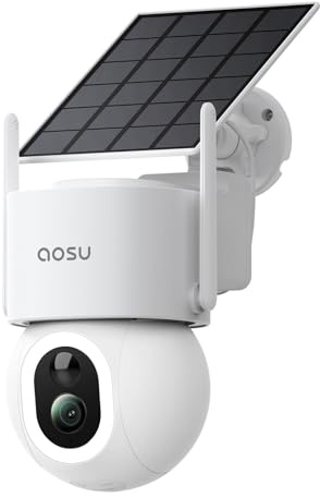 aosu D1 Max 4K 8MP Caméra Exterieure sans Fil Solaire Suivi Auto 360° PTZ | Caméra Surveillance WiFi Extérieure sans Fil Détection Humain&Véhicule,Détection PIR, Vision Nuit Couleur, , IP65