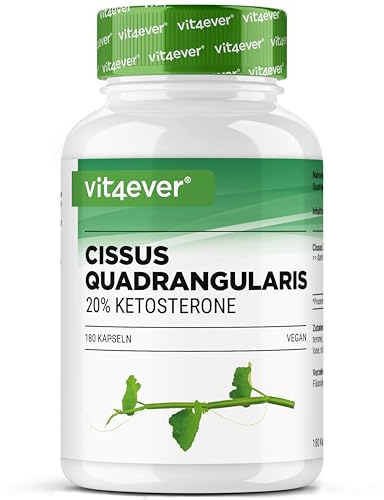 vit4ever Cissus Quadrangularis - 180 Kapseln - 700mg - 20% Ketosterone