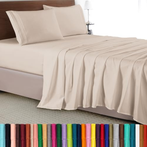 Elegant Comfort Juego de sábanas de Lujo de 4 Piezas, Ropa de Cama de Lujo 1500 Hilos de Microfibra de Calidad hotelera, Resistente a Las Arrugas, Fresca y Transpirable, fácil de Ajustar, tamaño
