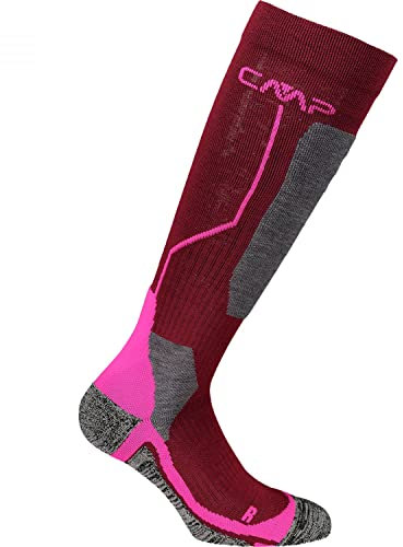 CMP ERROR:#N/A Unisex-skisocken Aus Wolle Socken, Burgunderrot-Pink Fluo, 36 EU