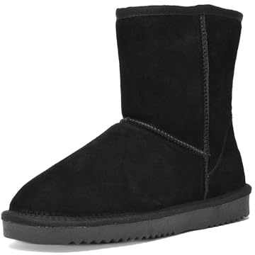 DREAM PAIRS Women's Mid Calf Winter Snow Boots Shorty Fashion Lined Boots,Size 6,Black