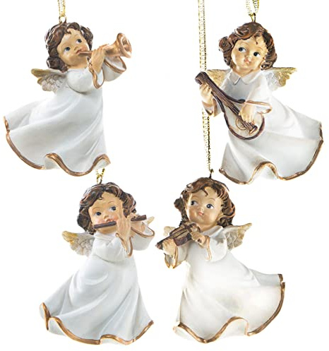 Logbuch-Verlag 4 ángeles para colgar adornos de árbol de Navidad, 7,5 cm