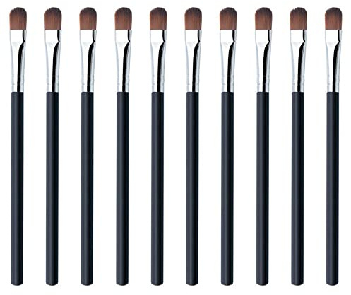 10 Pcs Eyeshadow Brushes Eyebrow Brush Set Makeup Eyeshadow Applicator Flat Angle Eye Liner Eyebrow Brush for Blending Defining Smudging Shading