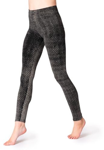 PANASIAM Leggings Flower of Live, black white, S