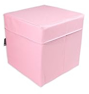 Jeflex - Cubo rosa 40 x 40 x 40 cm in ecopelle di alta qualità - Made in Germany/cubo fitness con cubo in schiuma all'interno per comfort di seduta e stabilità/cuscino da ginnastica per bambini