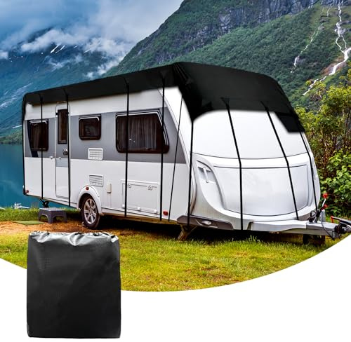 Housse de Protection pour Camping-Car Aedcbaide, Universelle en Tissu Oxford 210D, Imperméable, Toit de Camping-Car, Protection Contre le Gel et les UV, Bâche Respirante avec Sangles Rétractables pour