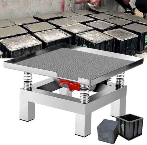 Table Vibrante pour Béton 35 x 35CM, Banc D'essai de Vibrations, Mini Table Vibrante en Acier Inoxydable, Outil Vibrant pour Béton, pour Chantiers de Construction, Laboratoires,110V