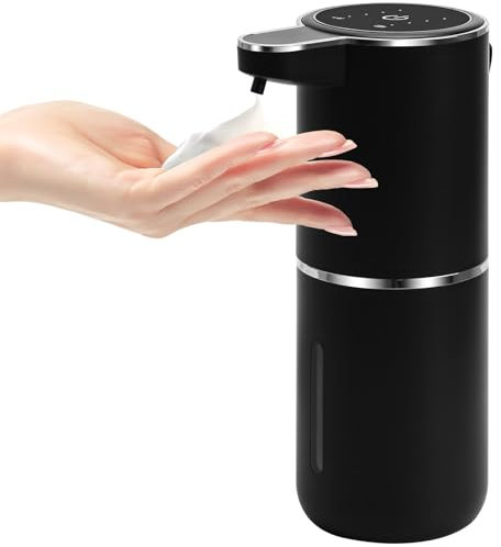 Dispensador de Jabon Automático,380 ml Dispensador de Jabón Automático sin Contacto,Dispensador de Jabón para Pared con Sensor de Movimiento por Infrarrojos,4 Niveles Ajustables para Baño,Cocina