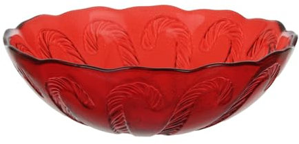 KASANOVA Cuenco rojo de cristal 16 cm navideño
