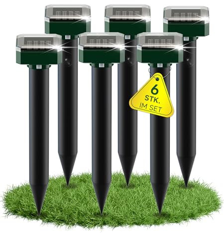 Neu Katzenschreck, Maulwurf Vertreiber, Maulwurfschreck mit 371 Quadratmeter Effektiver Reichweite, Mäuseabwehr mit nur Einer Taste, Maulwurf Vertreiber Testsieger fur Garten
