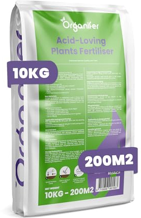 Engrais Pour Rhododendrons, Hortensias, Azalées Et Plantes Acidophiles - 10 Kg Pour 200 M2 - Pour Des Racines Saines, Des Couleurs Intenses Et Une Floraison Abondante - Organifer