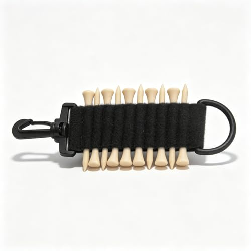 Sxhlseller 10 Tees Golf Tee Hållare med Krok Multifunktion Praktisk Bärbar Golf Carrier för Golfälskare Nylon Bamboooideae Material