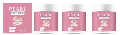 Pearl Powder Organic |Naturlig hudvård | stödjer hudens elasticitet, ljusar upp, ger näring åt huden, och återfuktar på djupet,3Pcs