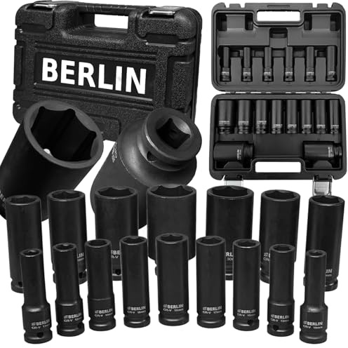DEEP Impact Socket Set 1/2Dr 16pc 10mm-32mm 6pt Hex Long Reach Sockets