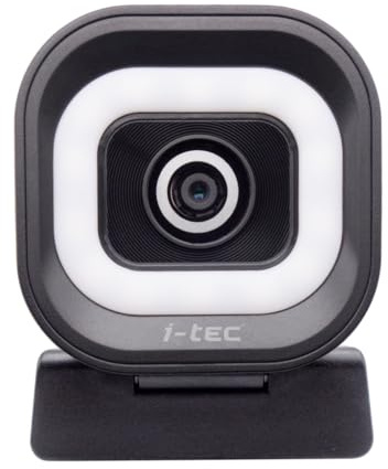 i-tec Solomon 700 Stream webbkamera 4K med integrerat LED-ringljus, PDAF-autofokus för snabbt och stabilt fokus och två integrerade mikrofoner