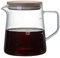 Gonnely Glaskaffeeserver Kaffeekaraffe mit Deckel, Isolierglaskaraffe Kaffeekanne Isolierglaskaraffe für Saft Tee Kaffee Wasser(500 ml)