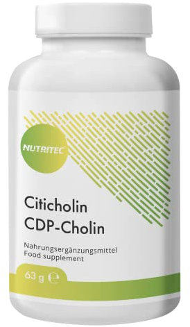 Nutritec CDP-Cholin 500 mg Citicholin pro Tagesdosis - 120 Kapseln, vegan