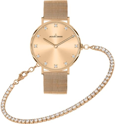 JACQUES LEMANS Damklockuppsättningar analog kvarts en storlek 88692055, Roséguld, One Size