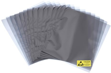 QUARKZMAN 15Pcs Sacs Antistatiques Sac de Blindage ESD Sac Plat à Ouverture Supérieure pour Appareils Électroniques 12.2x13.8 Pouces (310 * 350mm)