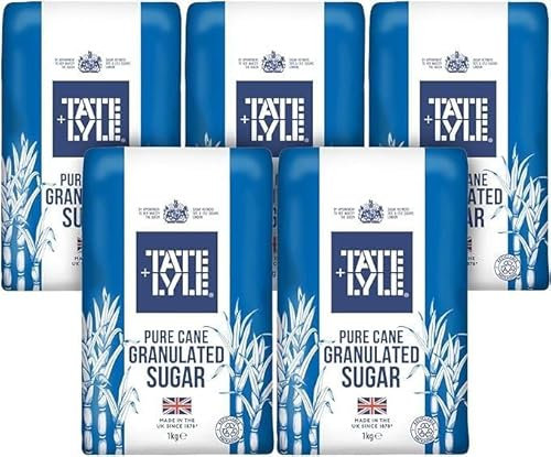 Ttate & Llyle Granulated Sugar 1kg (Pack of 5) | Pure Cane Sugar for Baking, Cooking & Beverages | Perfect for Everyday Use
