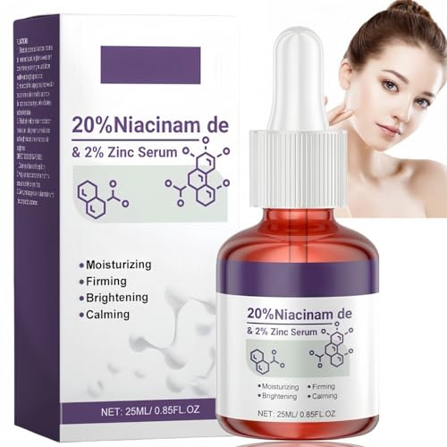 20% Nia/cinamide Serum for Face + Zinc 2%,Anti Acne & Firming Essence,Acne Treatment,Spot Cream,Face Toner,Brightening Serum to Shrink Pores,Reduce Oil & Lighten Acne,Anti-Aging,All Skin Types