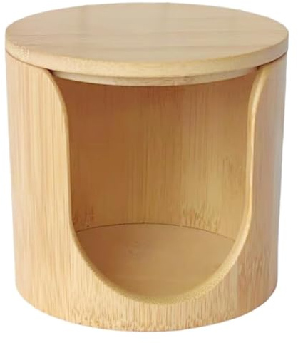 Soporte Multifuncional para Almohadillas de algodón de bambú con Tapa, dispensador de Almohadillas de algodón, Organizador de Maquillaje para tocador, baño y Dormitorio