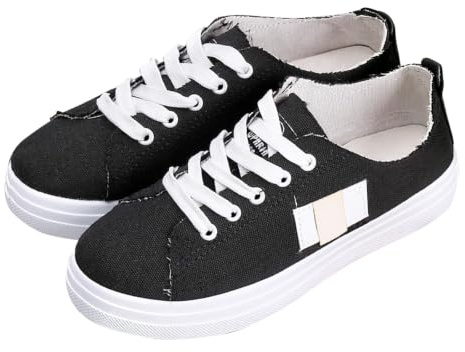 Vardaglig snörning tygskor för kvinnor lätta platta sneakers | Vardagliga snörningsskor för kvinnor lätta platta promenadskor för bekväma dagliga aktiviteter