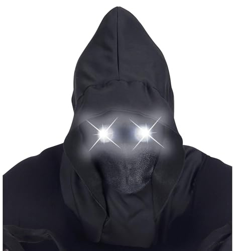 W WIDMANN MILANO Party Fashion - Masque visage invisible avec capuche et yeux lumineux, effet fade in fade out, Halloween