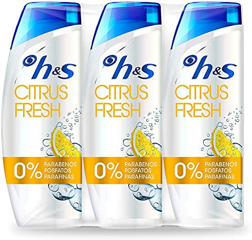 H&S Citrus Fresh Anti-Schuppen Shampoo für fettiges Haar pH-Wert ausgeglichenes Haar 3 Shampoo 540 ml