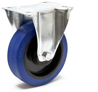 Rueda fija de transporte 160 mm Rueda plástico Placa montaje Hasta 300 kg Marcha suave Amortiguación