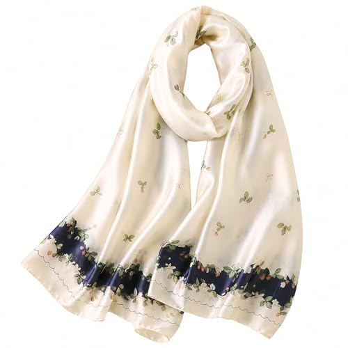 MAIRY Silk Scarfs for Women UK Lightweight Soft Ladies Scarves Infinity Scarf Shawl Wraps SL-M05