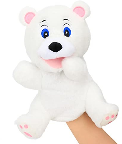 Hopearl Plüsch Bär Handpuppe Mit Beweglichem Mund - Kuscheltier Für Rollenspiele, Lernspielzeug & Theaterpuppe - Kreatives Geschenk Für Jungen Und Mädchen (29 cm)